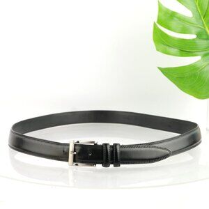 Florsheim Mens Belt Size 48 XXL Extra Extra Large Black Leather Prong Buckle